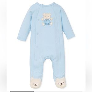 Little Me Baby Boys Cute Bear Snap Close Footed Overall